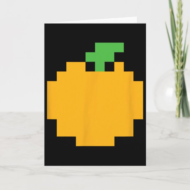 Pixel Orange 80s Video Game Halloween Easy Group C Card (Front)