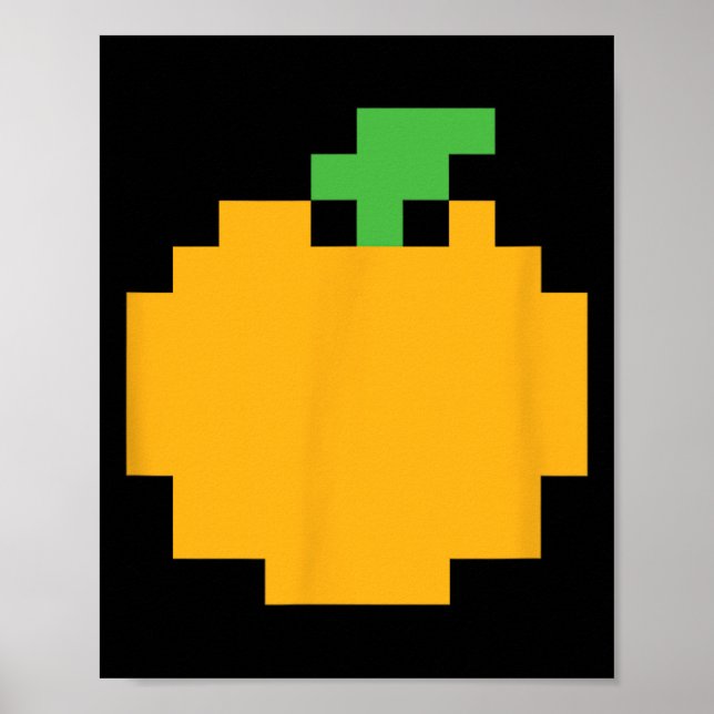 Pixel Orange 80s Video Game Halloween Easy Group C Poster (Front)