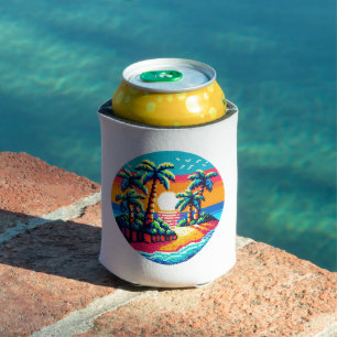 Pixel Palms: Tropical Serenity Can Cooler