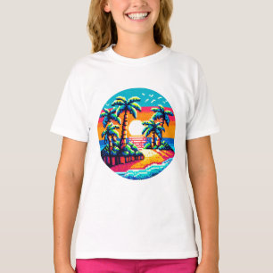 Pixel Palms: Tropical Serenity T-Shirt