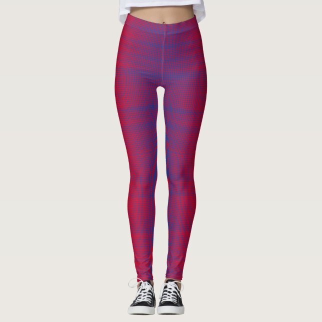 Pixel pattern 01.B.bw. Red BG Leggings (Front)