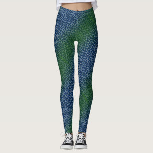Pixel pattern 01.GRN.bw DBluek BG Leggings