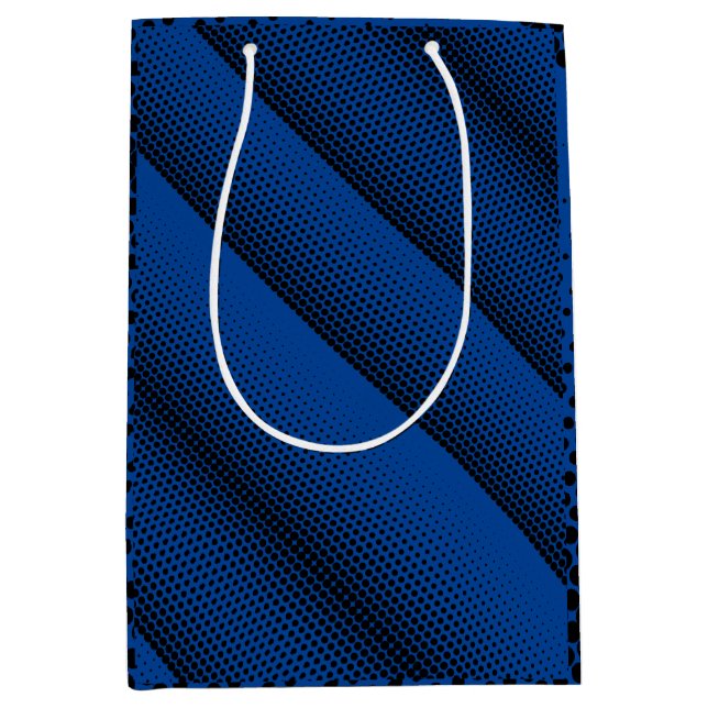 Pixel Pattern 08.B.w Blue BG Medium Gift Bag (Front)