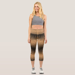 Pixel Pattern 09.B.w. Orange BG Capri Leggings