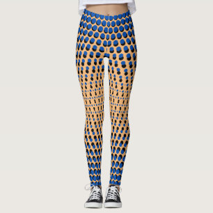 Pixel Pattern 09.BBLK.w Orange BG Leggings