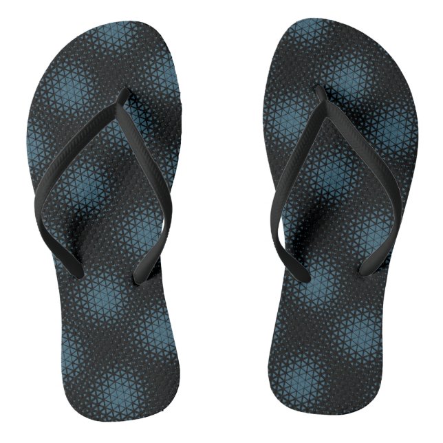 Pixel Pattern 10.B.bw Black BG Flip Flops (Footbed)