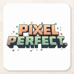 Pixel Perfect  Square Paper Coaster