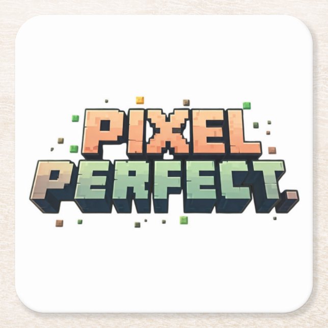 Pixel Perfect  Square Paper Coaster (Front)