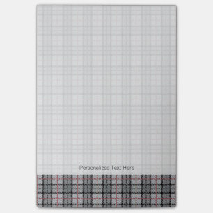 Pixel Plaid in Grey with Red Stripe Post-it Notes