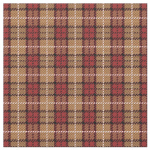 Pixel Plaid in Red and Gold Fabric