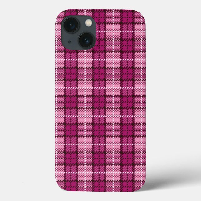 Pixel Plaid_Magenta-Black Case-Mate iPhone Case (Back)