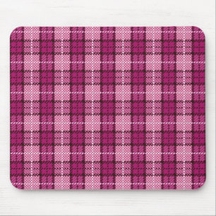 Pixel Plaid_Magenta-Black Mouse Mat