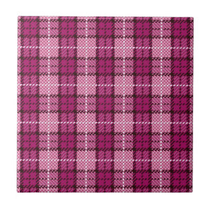 Pixel Plaid_Magenta-Black Tile