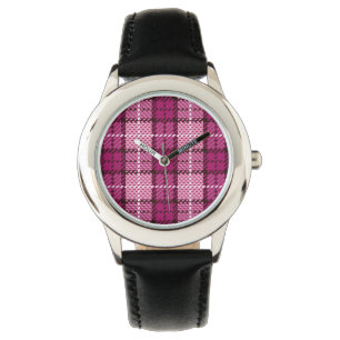 Pixel Plaid_Magenta-Black Watch