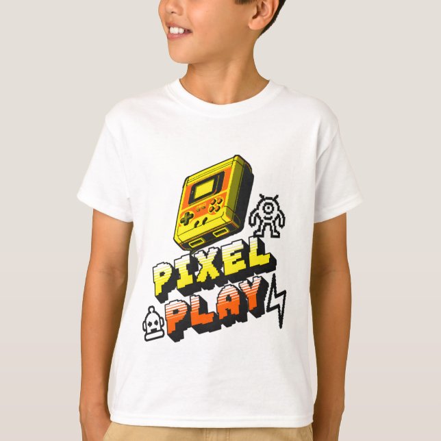 "Pixel Play: Funny Retro Game Graphic  T-Shirt (Front)