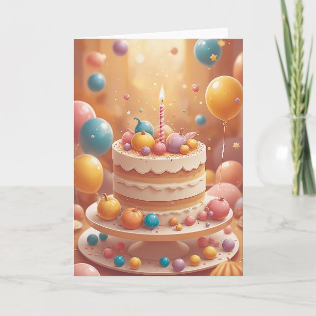 Pixel Power Birthday Wishes Card (Front)