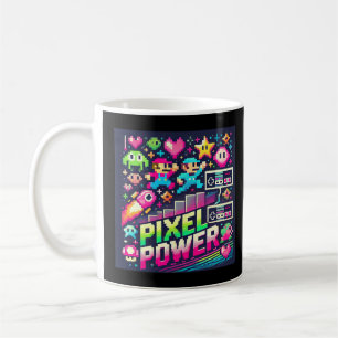 Pixel Power Retro Gaming  – 8-Bit Character Coffee Mug