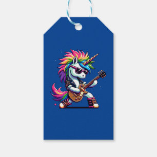 Pixel Punk Rock Unicorn Gift Tags