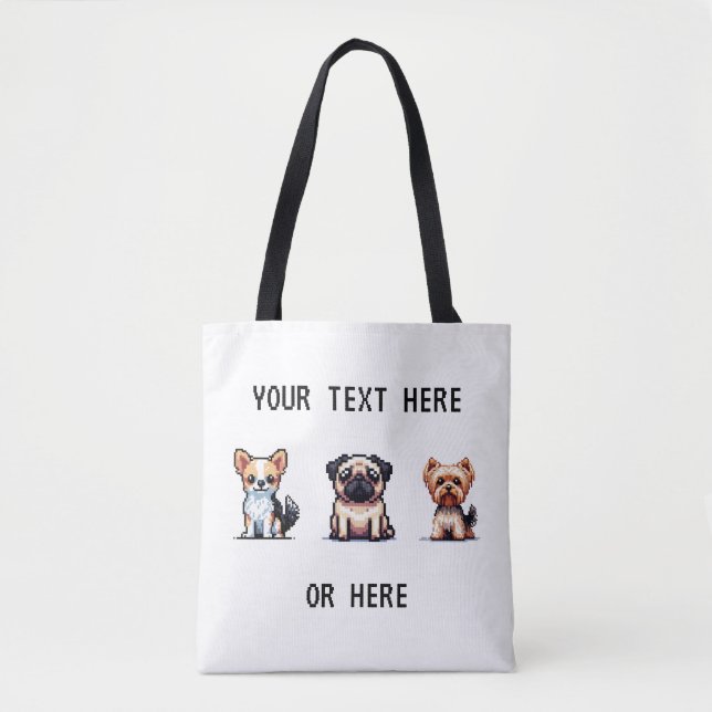 Pixel Pup Tote Bag (Front)
