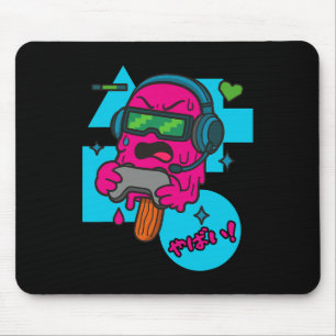 Pixel Rage Gamer Popsicle Funny Melting Ice Cream  Mouse Mat