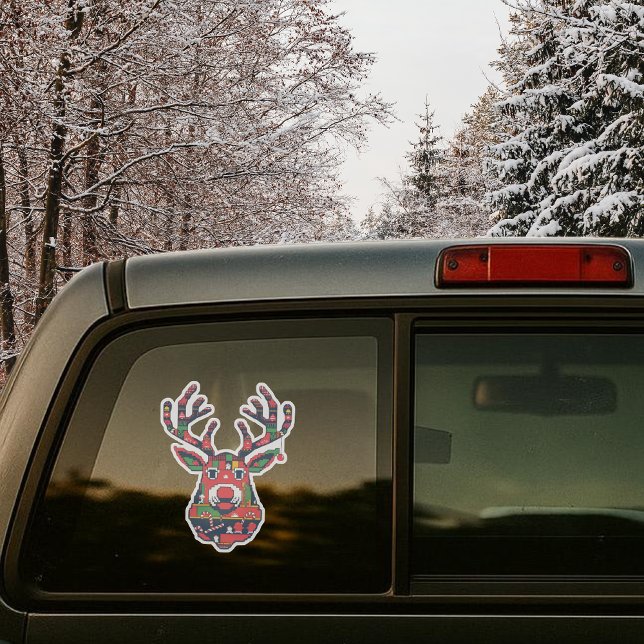 Pixel Reindeer Retro Ugly Sweater Sticker (Creator Uploaded)