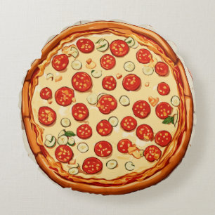 Pixel’s Pizza Pop Round Cushion