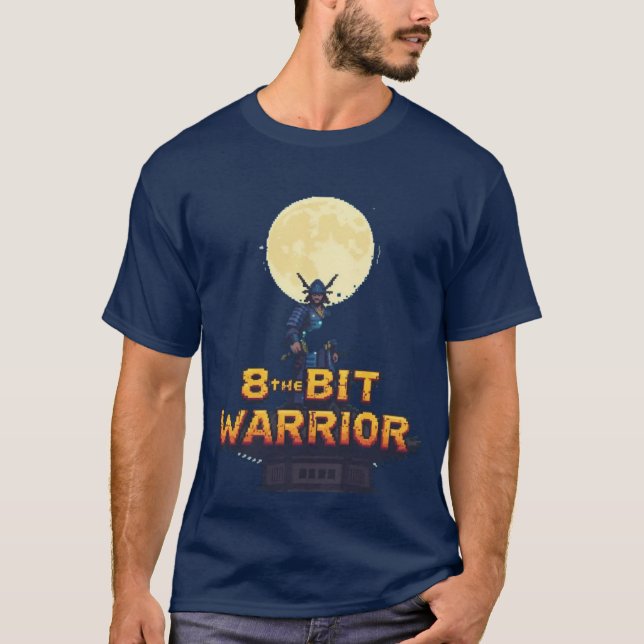 "Pixel Samurai T-Shirt – Retro 8-Bit Warrior Japan (Front)
