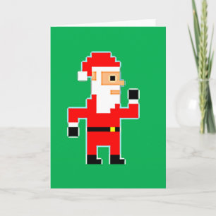 Pixel Santa Clause Holiday Card