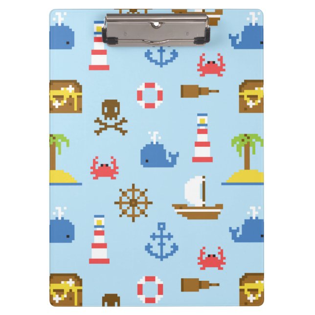 Pixel Sea Art Pattern Clipboard (Front)
