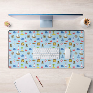 Pixel Sea Art Pattern Desk Mat