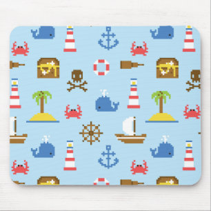 Pixel Sea Art Pattern Mouse Mat