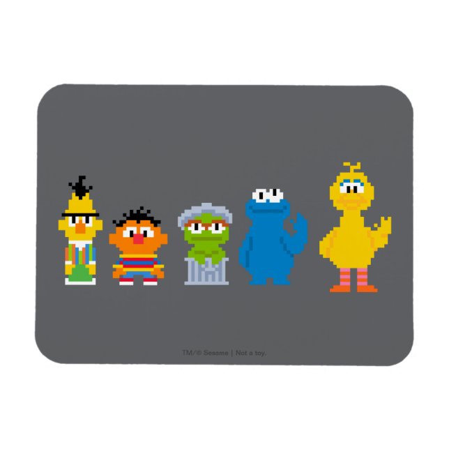 Pixel Sesame Street Characters Magnet (Horizontal)