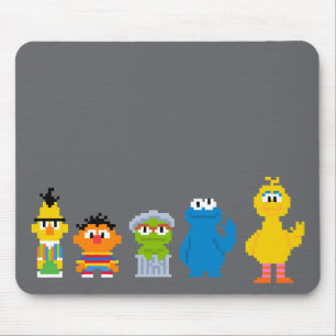 Pixel Sesame Street Characters Mouse Mat