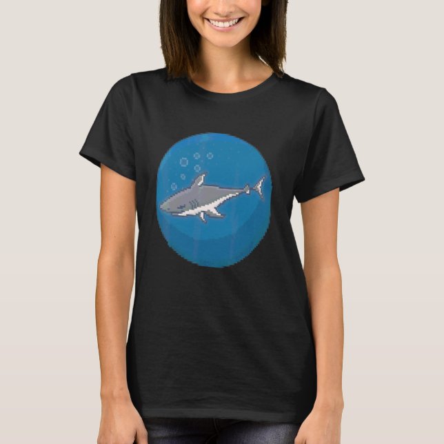 Pixel   Shark Underwater T-Shirt (Front)