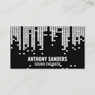 Pixel Sound Bar Background Business Card
