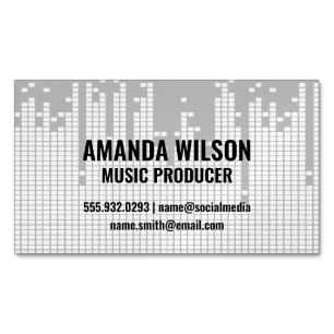 Pixel Sound Bar Background Magnetic Business Card