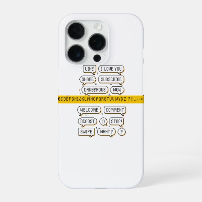 Pixel Speech Bubble Pack – Retro Social Media Phra iPhone Case (Back)
