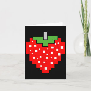 Pixel Strawberry 80s Retro Arcade Game Halloween C Card