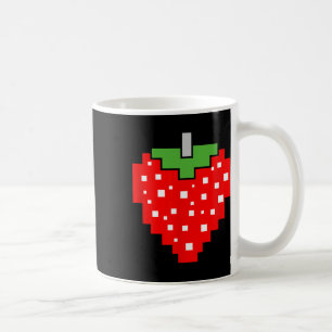 Pixel Strawberry 80s Retro Arcade Game Halloween C Coffee Mug