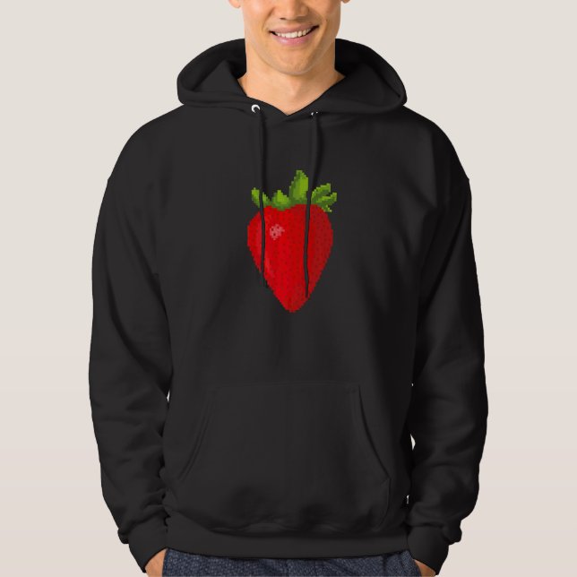 Pixel  Strawberry Hoodie (Front)