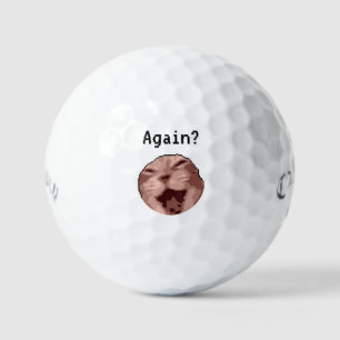 Pixel-style Personalised Funny Cat meme Golf Balls
