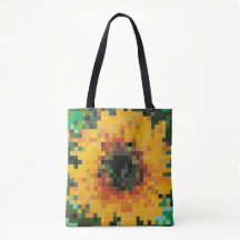 Pixel sunflower with vibrant yellow and green