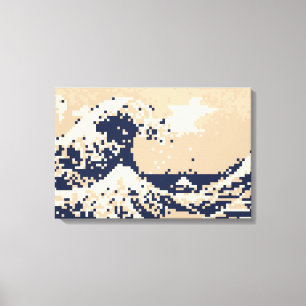Pixel Tsunami 8 Bit Pixel Art Canvas Print