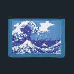 Pixel Tsunami Blue 8 Bit Pixel Art Tri-fold Wallet<br><div class="desc">The Great Wave off Kanagawa (神奈川沖浪裏) Geek Gamer Vintage 8 Bit Pixel Art.

Globe Trotters specialises in idiosyncratic imagery from around the globe. Here you will find unique Greeting Cards,  Postcards,  Posters,  Mousepads and more.</div>