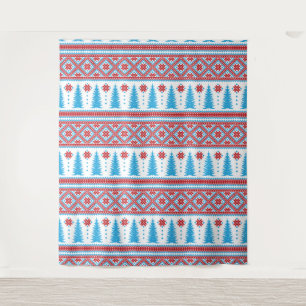 Pixel Ugly Sweater Christmas Pattern Tapestry