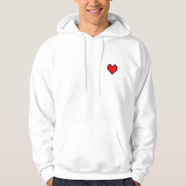Pixel Video Game Heart Hoodie (Front)