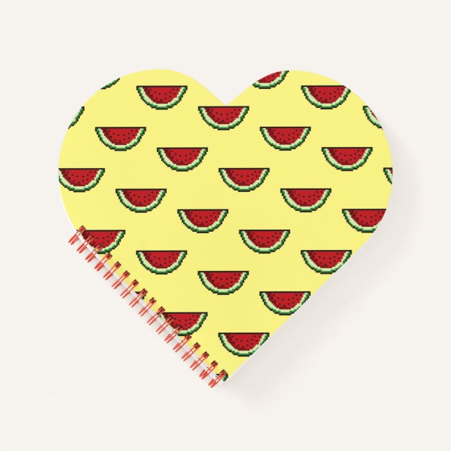 Pixel Watermelon Pattern Notebook (Front)