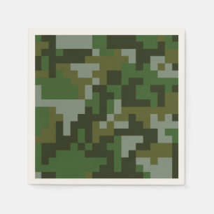 Pixel Woodland Camouflage pattern Napkin