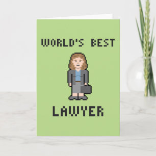 Pixel World's Best Female Lawyer Greeting Card