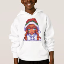 Pixelart girl wearing Santa hat 